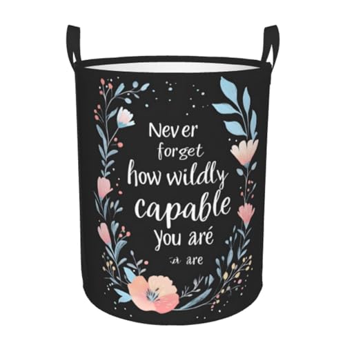 Laundry Basket Encourage Word Collapsible Large Capacity,63l Dirty Clothes Basket Durable Lightweight Hamper With Handles Ideal For Clothes,Toys Home Organization size19.6"L x 15.7"W - color: encourage