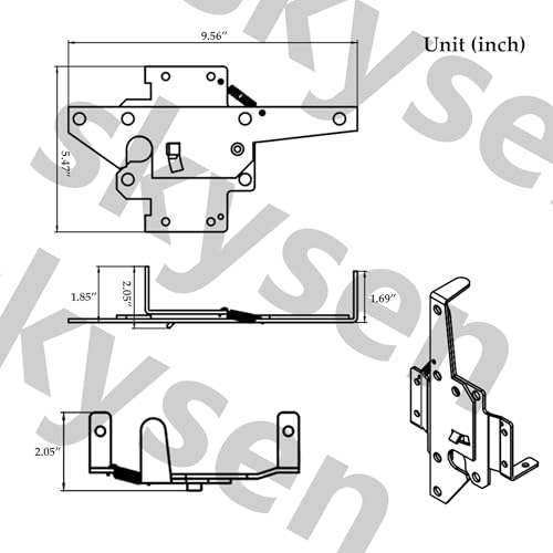 skysen Carbon Steel Vinyl Wood Fence Post Mount Gate Latch(2066-cs-p)