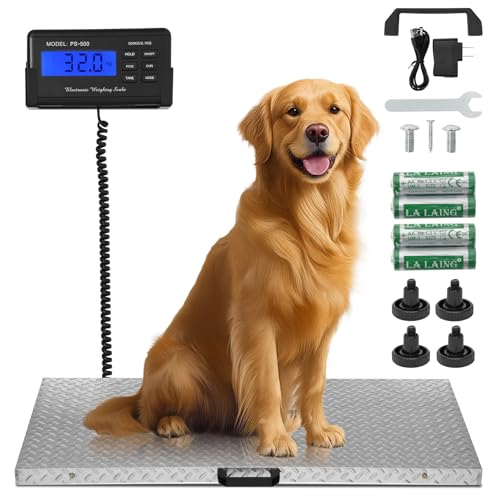 Dog Weight Scale for Large Breed Precision Large Dog Scale | 1100lb x 0.2lb Precision Pet Scale , Dog Weight Scale with Large Stainless Steel Platform 40.5” x 20.8”, ( Anti-slip ) - size: 40.5” x 20.8”