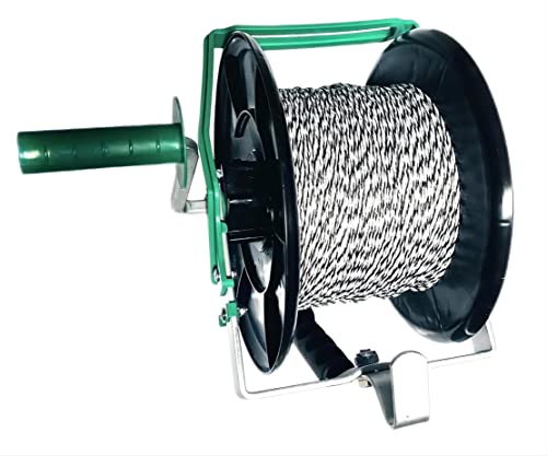 PK1 Electric Fence Polywire 6 Conductors 1312 Feet Pre-Spooled on 3:1 Standard Geared Reel - size: 1312 ft x 6 wires x 1 standard reel
