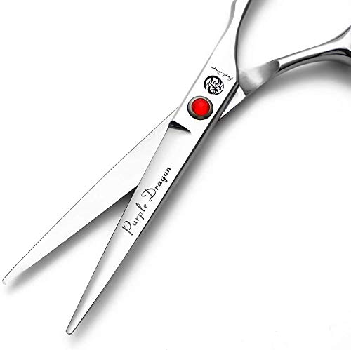Purple Dragon 6" Sharp Edge Hair Cutting Shears with Bag | Includes Bag, 440C stainless steel, Pet/Puppy/Cat Grooming Scissors, Perfect for Barber or Dog Groomer - size: 6.0 inch