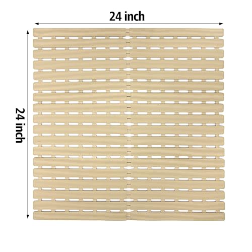 MBOSS Bathtub Mat Non Slip,Super Soft Bath Mat for Tub 24 X 24 Inch,Shower Mat with Suction Cups and Drain Holes,Non Slip Bathtub Mat for Elderly Bathroom - color: Brown