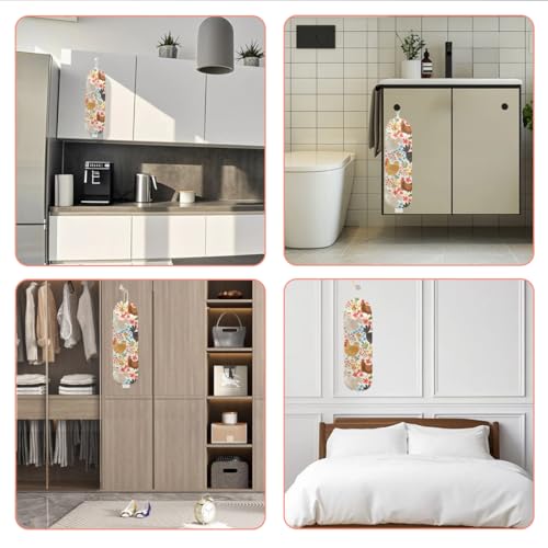 Chicken Plastic Bag Holder, Flower Wall Mount Grocery Bag Holder | Plastic Storage bag, Pull Rope Free Adjustment, Plastic Bag Holders for Grocery Bags, Plastic Bag Dispenser for Home Kitchen - color: multicolour 0485