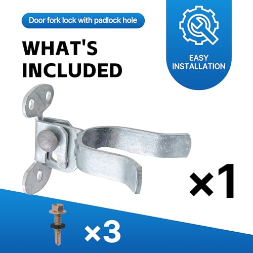 1-3/8" Flat Back Wall Mount Chain Link Gate Latch, Gate Latches for Metal Gates, Suitable for Wooden Door Frames or Walls - color: 1 Pcs Silver