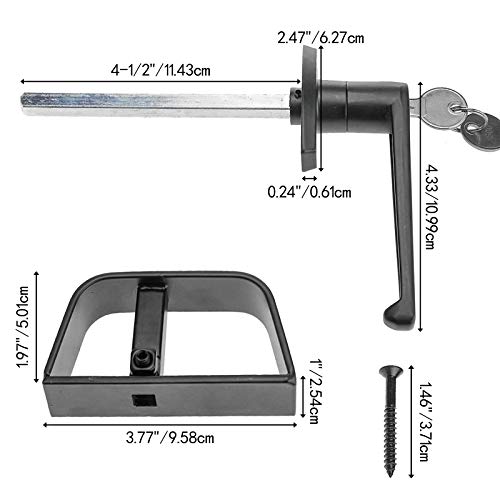 Shed Door Latch L-Handle Lock Kit with 2 Keys, 4-1/2" Stem Shed & Barn Door Lock