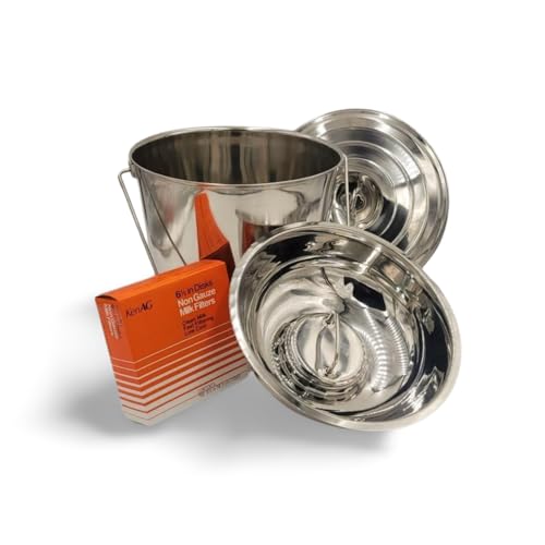 SS Strainers (Large Strainer & Pail Combo, 17 L Pail & Large Strainer Combo) - color: 17 L Pail & Large Strainer Combo, size: Large