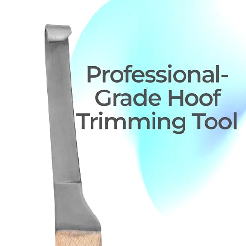 Hoof Knife Single Sided Edge Narrow Blade – Stainless Steel Curved Blade Farrier Tool with Fine Wooden Grip, Multipurpose Hoof Trimming Knife for Livestock, 3-Inch Blade, 8.5-Inch Overall - style: Wide-Blade - RH