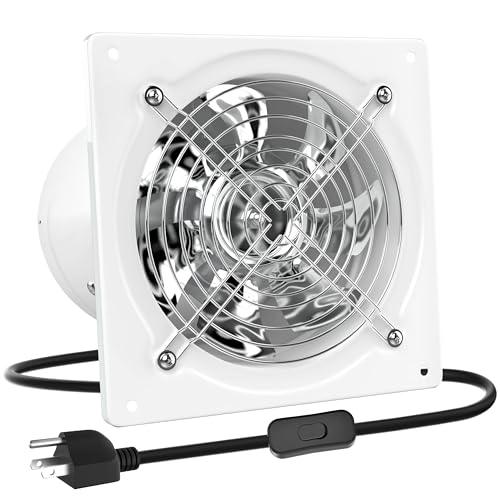 HG Power 8 Inch Exhaust Fan, Kitchen Exhaust Fan With Switch 576CFM Wall Mounted, Extractor Ventilation Fan For Attic, Greenhouse, Basement, Shed, White - color: White, size: 8 Inch