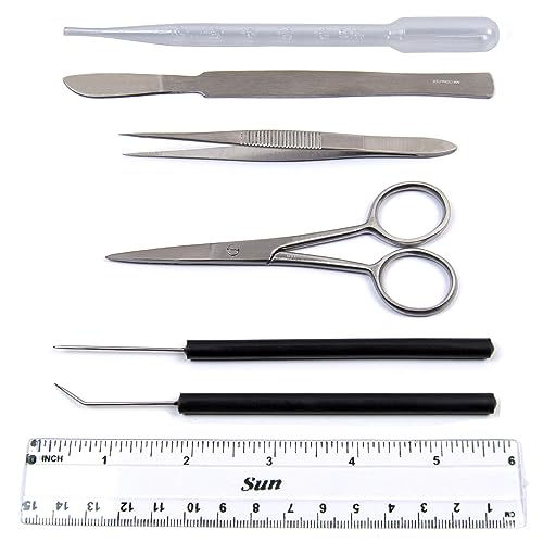 Dissection Kit for Biology Lab & Anatomy - Stainless Steel Scalpel Knife Set for Medical & Veterinary Students, KIT1021-7 Pcs - style: KIT1021 - 7 Pcs