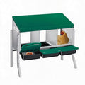 PrecisionAuto Chicken Nesting Box, 3 Compartment with Support Legs Automatic Roll Away Egg Collection, Ventilated Galvanized Steel, Wall Mount or Freestanding Hen Coop Accessory, Green - color: Green