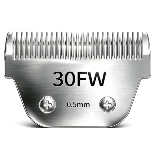 30W Detachable Pet Clipper Wide 30 Blades Dog Grooming Clipper Replacement Ceramic Blades, Compatible with Andis, Wahl, Oster(Size 30FW,Cut Length 0.5mm) - size: 30FW (0.5mm)