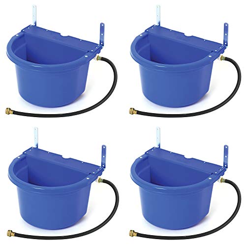 Little Giant FW16BLUE 4 Gallon Capacity Automatic Float Controlled Waterer Animal Horse & Cattle Livestock Water Trough, Blue (4 Pack)