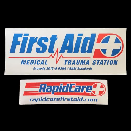 Rapid Care 4-Shelf Metal First Aid Cabinet Empty Wall Mountable Steel First Aid Kit with Door Pouches for Home and Workplace Safety - size: 4-Shelf
