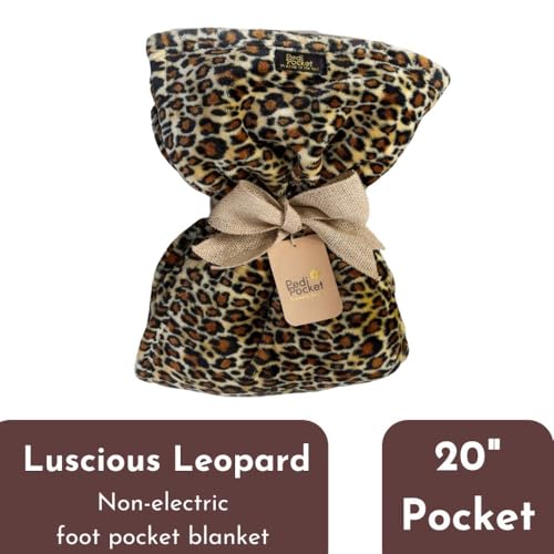 Luscious Leopard Sherpa Foot Pocket Blanket Non-Electric