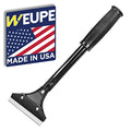 Razor Blade Scraper, 4-inch Heavy Duty Long-Handle Scraper for Wallpaper, Paint, Floor, Tile and Windows, Rubber Grip, Made in USA