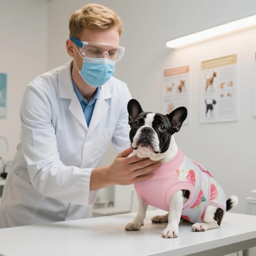 Kuoser Recovery Suit for Dogs Cats, Soft Dog Surgery Suit Female Male Spay | Professional Dog Onesie for Surgery, Substitute E-Collar & Cone, Prevent Licking Dog surgical suit Pet Neuter Suit - color: Pink, size: Small (Back:11.4-13.4'', Weight:7-15 Lb)