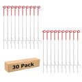 41 Inches Pig Tail Electric Fence Post, 30 Pack Stainless Steel Step in Fence Post, Electric Fencing Post for Garden and Livestock, Red - color: Red