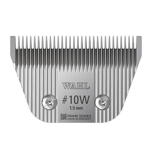 Wahl Pro Animal Wide Prime Series Blades - Professional Fine Tooth Pet Clipper for Horse, Cat & Dog Grooming - Made from High-Carbon Steel - #10W, 1.5mm | Solid High-Carbon Steel, Quick-Change System for Dog, Cat, and Horse Grooming - size: #10W