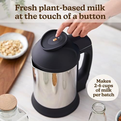 Almond Cow Nut Milk Maker Machine, Plant-Based Milk Maker for Almond, Oat, Cashew, Soy Milk, Stainless Steel, No Straining Needed - Makes 5-6 Cups, 120V - size: Almond Cow