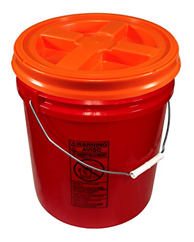 Red 5 Gallon 90 mil Bucket with Gamma Seal Lid (Orange) - color: Orange