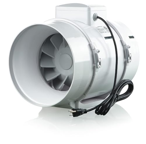 VENTS-US TT 200-8 inch Inline Fan for Ducting with High Static Pressure Application - Ideal Solutions for Multi-Purpose Supply or Exhaust Use in Household and Commercial Ventilation