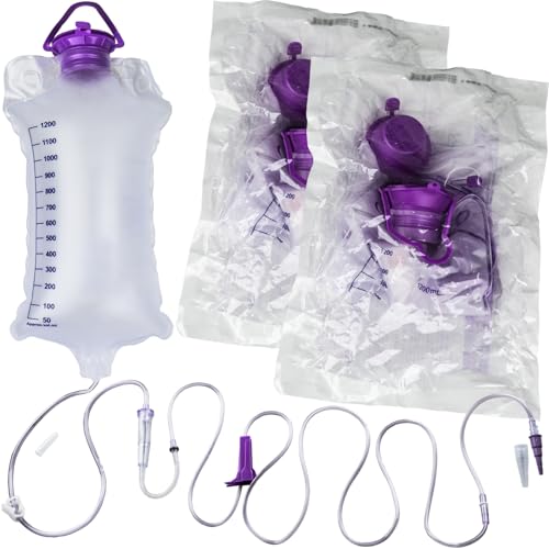 2 Packs Feeding Bag, 1200ml Bags Kit, Delivery Bag Set, Pump Bags, Large Bore