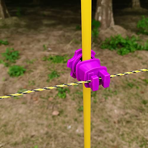 25-Pack Screw-Tight Electric Fence Round Post Insulator, Purple | Wire Holding ·Two-Piece Design · Fits Round Posts · For Wire & Polywire - color: Purple