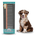 Kenchii Premium Satin Rose Gold Dog Grooming Comb, Large | Polished rounded scratch-resistant teeth, detangles coats and removes mats, finishing and fluffing - size: Large
