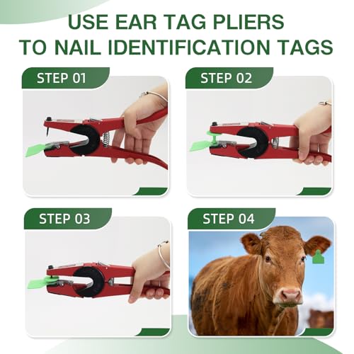 Livestock Ear Tag Pliers Animal Universal Ear Tagger Tool with Spare Pins | Cattle Ear Tagger Farm Use Tool Livestock Management Durable Ear Tag Applicator for Cattle , Goats, Sheep, Pigs