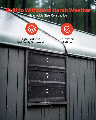 VEVOR 12 in Shutter Exhaust Fan Wall-Mount Automatic Louvers Variable Speed, Sturdy Steel Housing, Low Noise, AC Motor, 1347 CFM Ventilation and Cooling for Attic, Garage, Barn, Greenhouse, Workshop - size: 12 Inch Fan w/ Speed Controller