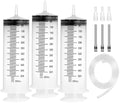 3 Pack 550ml Syringes with 55.1 Inch Tube and Needle 8G 1.5”, Sterile Syringe Individually Packaged for Labs, Liquid Measuring, Feeding Pets,Oil, Glue - style: 550ml