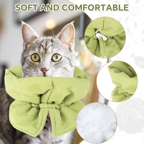 BOXOB Soft & Light Adjustable Recovery Collar for Cats & Dogs (Green) | Adjustable Waterproof Polyester Cat Cone Collar Easy to Wear & Take off for Cat Dog Grooming Nail Trimming & Skin Nursing - color: Green