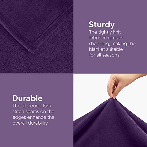 Utopia Bedding Ultra Soft Fleece Bed Blanket Throw Size Purple (50x60 Inch) | Microfiber Plush Warm Lightweight Breathable Cozy Blanket Anti-Static, All Season Use, Gift for Women and Men - color: Purple, size: Throw (50x60 Inch)