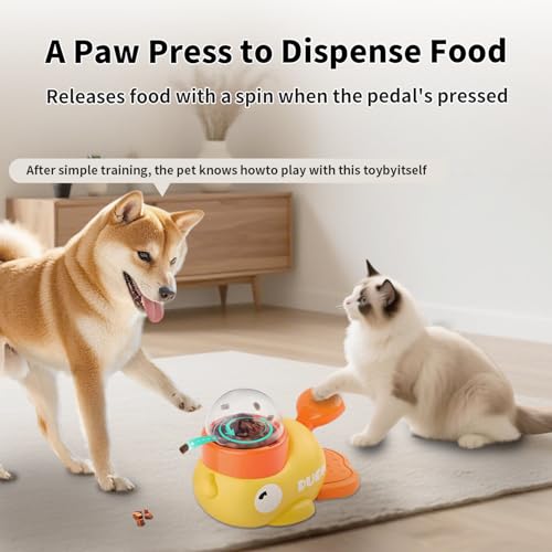 Interactive Dog Treat Dispenser Toy | Cute Duck Slow Feeder & Food Puzzle for Cats Puppies - Durable IQ Training Pet Toy for Boredom Relief & Healthy Digestion