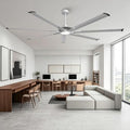 100" HVLS Ceiling Fan with Light/Remote, Large Rooms, Nickel | High-Volume Air Circulation Large Open-Space 24W 3CCT Dimmable LED Aluminum Blades Reversible High Ceiling - color: Sliver, size: 100-inch