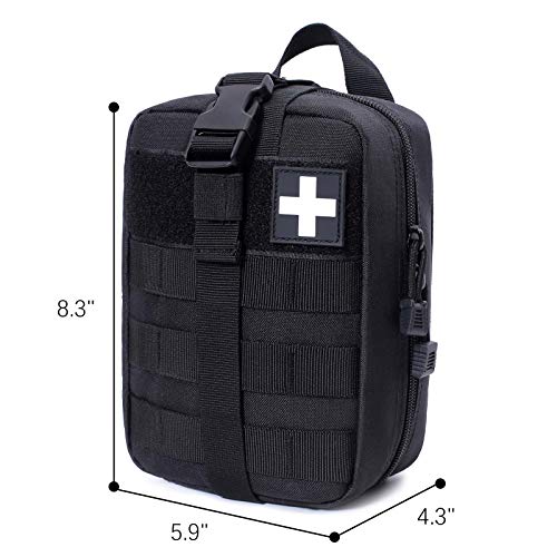 Molle Pouch, Sturdy 600D Nylon Tactical Medical Pouch,Rip-Away EMT First Aid Pouch (Bag Only) - color: black1