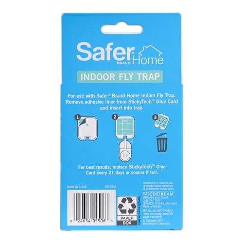 Safer Home Flying Insect Trap Official Refills | 6 Glue Card Refills for Plug-In Fruit Fly, Moth & Gnat Trap, Fruit Fly Killer, 24/7 Catch, SH506 - size: 6 Safer Home Glue Cards