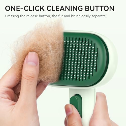 aumuca Cat Brush for Shedding, Cat Brushes for Indoor Cats, Horses Grooming Deshedding Brush for Dog Kitten Horse Massage Removes Loose Fur, Forest Green - color: Forest Green