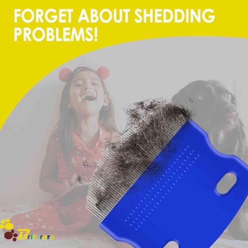 4 Pack Eye Comb, Stainless Steel Pet Tear Stain Professional Remover, Dog Cat Flea Lice Grooming Combs with Gentle Rounded Teeth, Eye Gunk Removal, Dematting Tool for Small, Medium & Large Pets