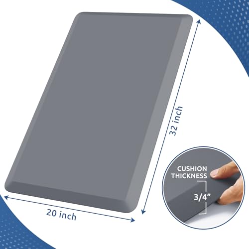 0.8" Thick Kitchen Mat Cushioned Anti Fatigue Rug Comfort Floor Mats | Water-Resistant, Non-Slip, Easy to Clean Comfort Floor Mat for Kitchen, Sink & Office, Multiple Colors & Sizes, 32" x 20" - color: Grey, size: 32"L x 20"W x 0.8"Th