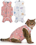 ANWA 2 Pack Cat Recovery Suit - Breathable Cat Onesie for Cats After Surgery Female, Kitten Surgery Recovery Suit Female Abdominal Wounds - color: Alpaca + Kitten, size: Small