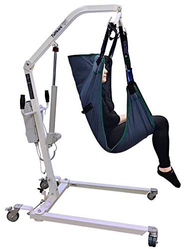 Electric Patient Lift - Rhino Full Size Lift with Manual Low Base - with Full Body Sling(Large), 450 lb. Weight Capacity. - color: Lift+full Sling, size: Large