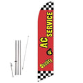 GLOBAL ADVERTISING SOLUTIONS Auto Repair Feather Flag Eye Catching Banner Sign for Business and Marketing Complete Set with 15 ft Pole Kit and Ground Spike (AC Service) - style: AC Service