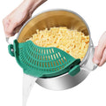 AUOON Pot Strainer Clip on Silicone, Large 10.45 x 4.33 in, Sea Blue | Fits Pots Pans Bowls, Dishwasher Safe, for Pasta Noodles Vegetable Fruits, Space-saving Kitchen Gadget - color: Sea Blue, size: Large 10.45 x 4.33 in