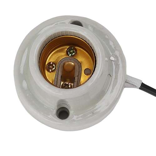 Reptile Ceramic Heat Lamp Holder, Light Fixture Holder E27 Socket High Temperature Proof, Easy Installation, Universal Usage for Tortoise (US Plug 120V)