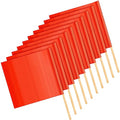 Kinlop 10 Pcs 24" x 24" Safety Flag Traffic Warning Flag with 35'' Wooden Dowel for Trucks Trailer and Pedestrian Crossings Construction Sites (Classic) - style: Classic