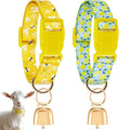 2 Pack Goat Collars with Bells, Sheep Grazing Copper Bells and Adjustable Nylon Collar Set Loud Bronze Bell Small Farm Animal Sheep Cow Accessories(Lemon, Bee) - style: Lemon, Bee