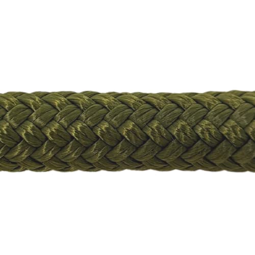 Double Braid Lead Rope with Eye Splice Loop, 12-14FT Lengths (Olive Green, 14 ft.) - color: Olive Green, size: 14 ft.