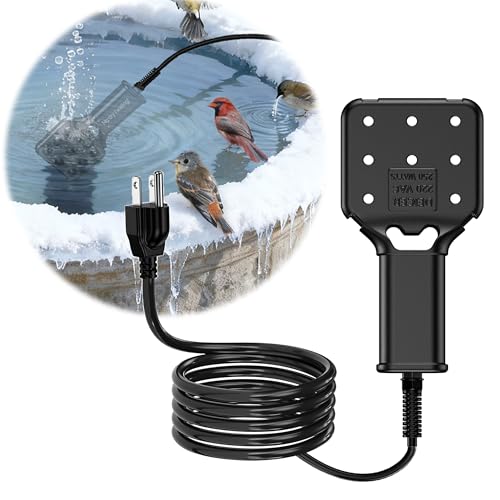 120V 250W Pond De-Icer and Chicken Water Heater for Livestock Tank Heater, Featuring Power-Off Protection, Overheating Protection, GFCI Plug & 9.2FT UL Approved Cord - size: 250 Watt