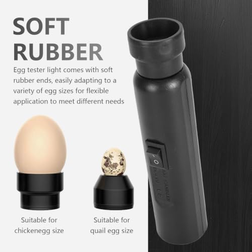 Bright Cool LED Light Egg Candler Tester Candler Candling Lamp, Egg Candler LED Light for Monitoring Eggs Development with 2 Soft Rubber